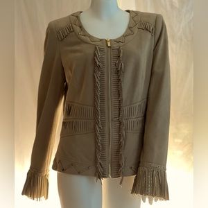 Cache fringe and gold lightweight coat Sz medium